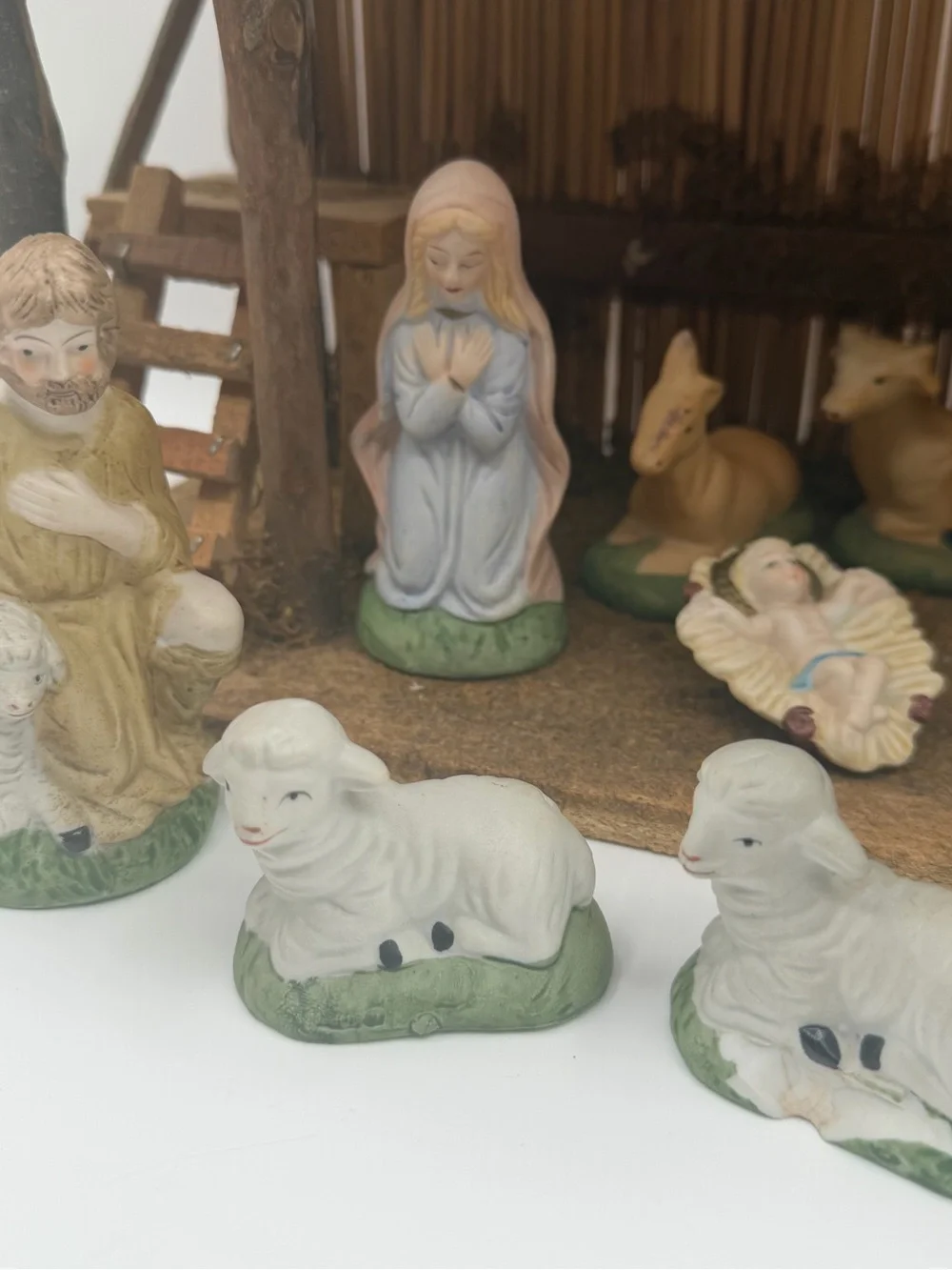 Vintage 1970's SEARS Christmas Nativity Manger Set COMPLETE 11 Figures **READ**